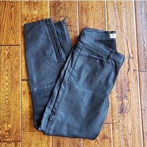 Madewell Ridged Skinny Jeans black denim is coated